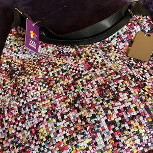 Colorful Woven Hobo Bag